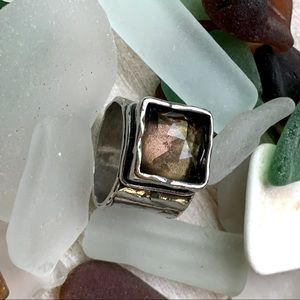 Smokey Quartz Silpada Ring, Vintage